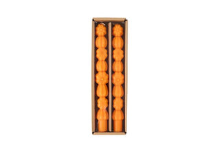 orange stacked pumpkin taper candle set