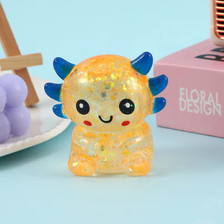 cartoon sequin axolotl stress squeeze toy - assorted