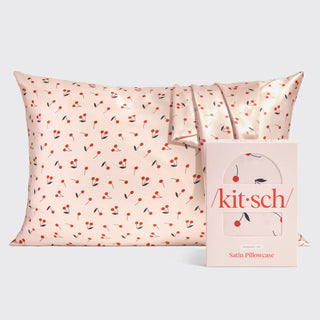standard satin pillowcase - cherry