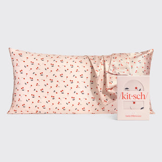 king satin pillowcase - cherry
