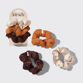 recycled fabric cloud scrunchies 3 pc set - sedona