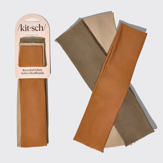 recycled fabric active headbands, 3 pc set - sedona