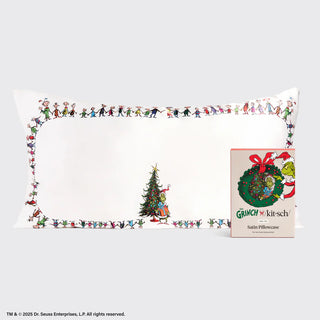 the grinch king satin pillowcase - whoville