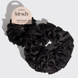 black ruffle scrunchie