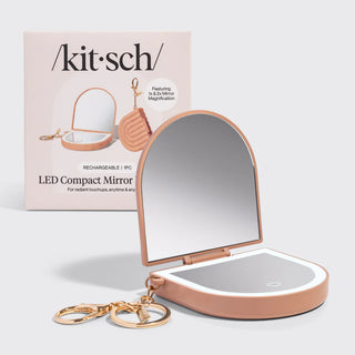 terracotta compact mirror keychain