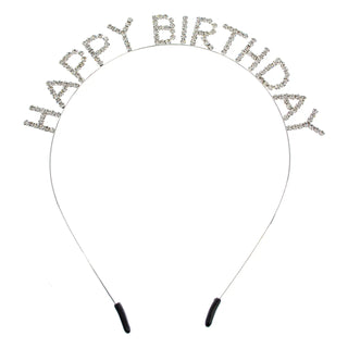 rhinestone 'happy birthday' text headband