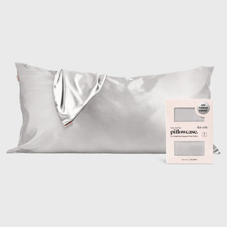 king satin pillowcase -silver