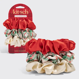 holiday scrunchies 3 pc set - multi colored