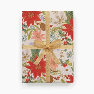 poinsettia wrapping sheet (roll of 3)