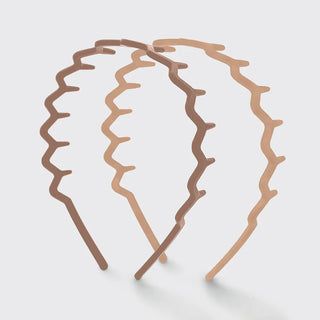 recycled plastic zig zag headband 2 pc set - natural