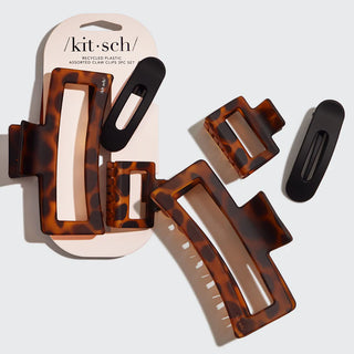 assorted rectangle claw clips 3 pc set