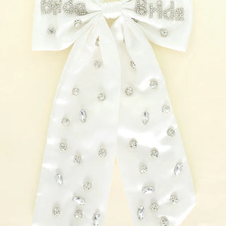 bride rhinestone bow barrette hair clip
