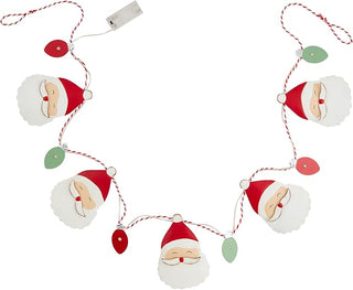 santa christmas tin garland