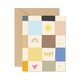 checkerboard baby quilt greeting card