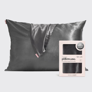 standard satin pillowcase - charcoal