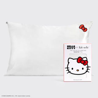hello kitty satin pillowcase in ivory hello kitty face