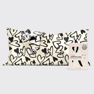 standard satin pillowcase - hearts