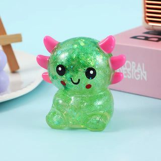 cartoon sequin axolotl stress squeeze toy - assorted