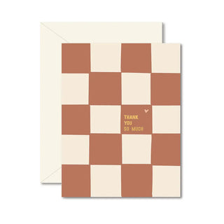 checker board thank you greeting card