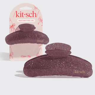 holiday pink glitter claw clip
