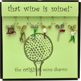 sport wine charms, set of 6 - assorted