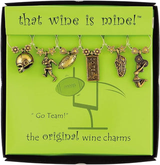 sport wine charms, set of 6 - assorted