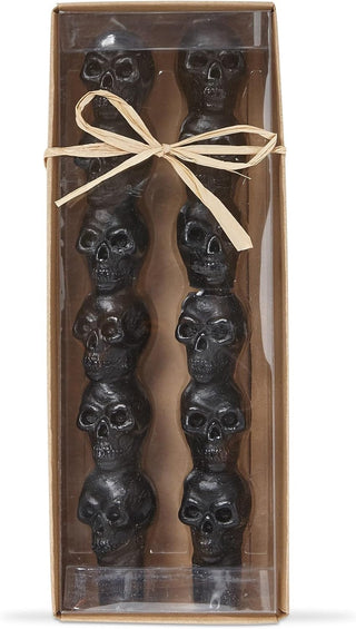 black skull taper candles
