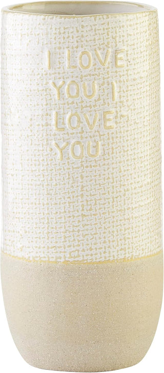 “i love you, i love you” textured vase