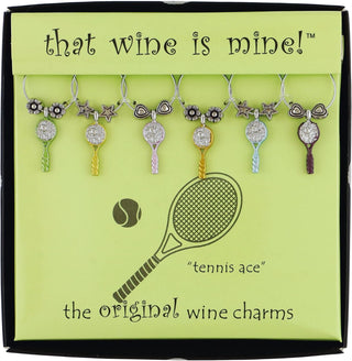 sport wine charms, set of 6 - assorted
