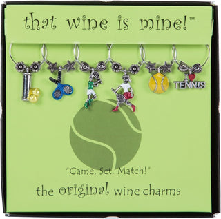 sport wine charms, set of 6 - assorted
