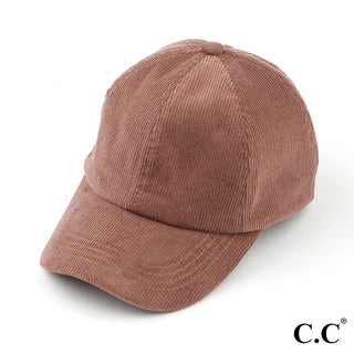 corduroy criss-cross pony cap - assorted