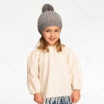 kids heart knit pom beanie - assorted