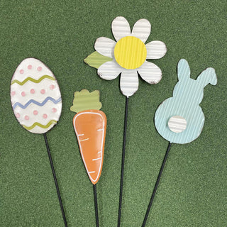 colorful easter yard stakes - assorted