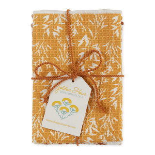 cozy days printed waffle dishcloth, set of 4