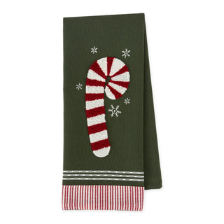 candy cane embellished dish towel
