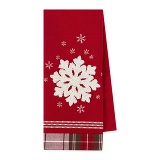snowflake embellished dish towel