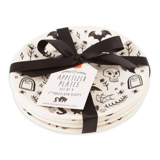 black magic appetizer plates, set of 4