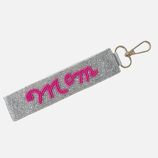 beaded "mom" keyring