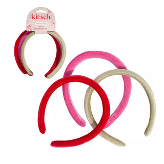 holiday velvelt headband 3 pc set