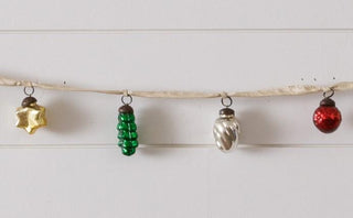 mini colored glass ornament garland