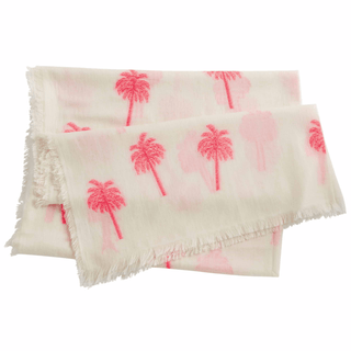 pink palm jacquard icon scarf