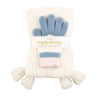 color block glove & scarf set