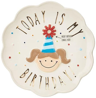 birthday girl celebration candle plate