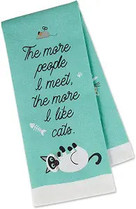 the more i like cats dishtowel
