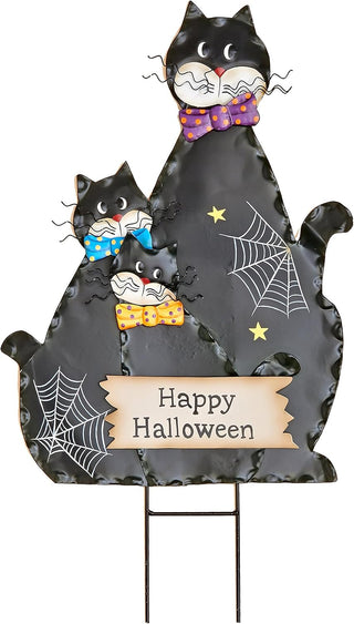 30" metal cat halloween yard stake