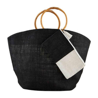 jute tote black