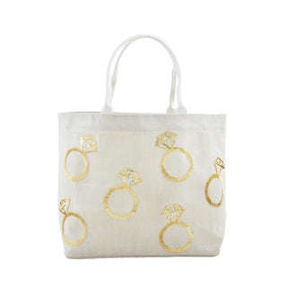 wedding ring sparkle tote bag