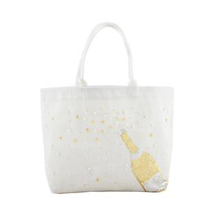 champagne sparkle tote bag