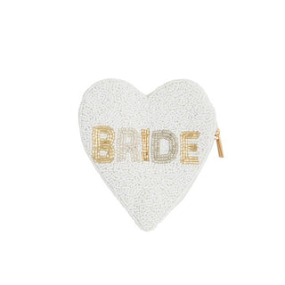 bride heart beaded pouch