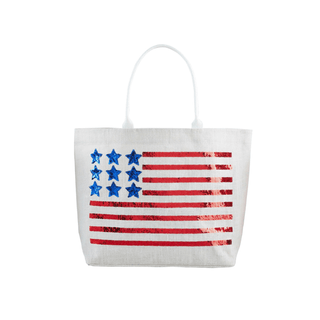 4th of july sparkle tote bags - assorted
